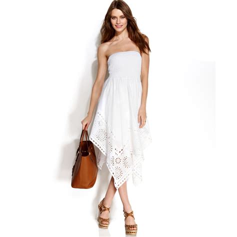 michael kors white dress sale|michael kors strapless dress.